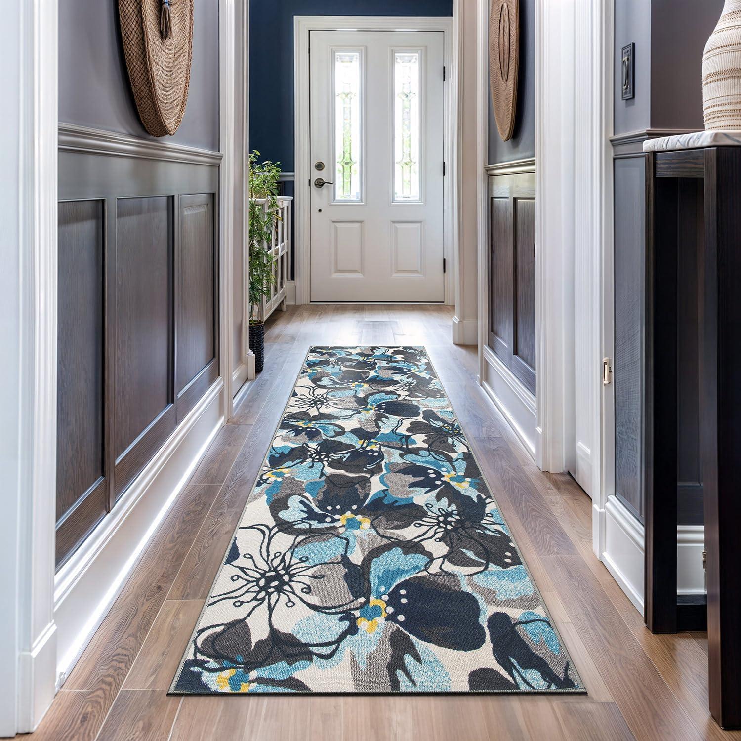 imageRugshop Contemporary GrayBlue Large Floral NonSlip Area Rug 5 x 7 Stylish AccentGrey