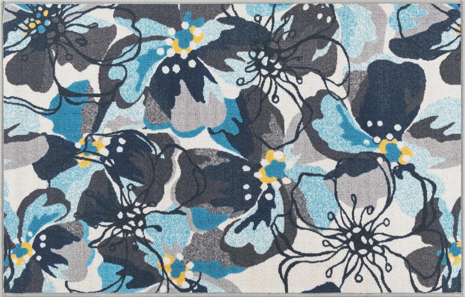 imageRugshop Contemporary GrayBlue Large Floral NonSlip Area Rug 5 x 7 Stylish AccentGrey