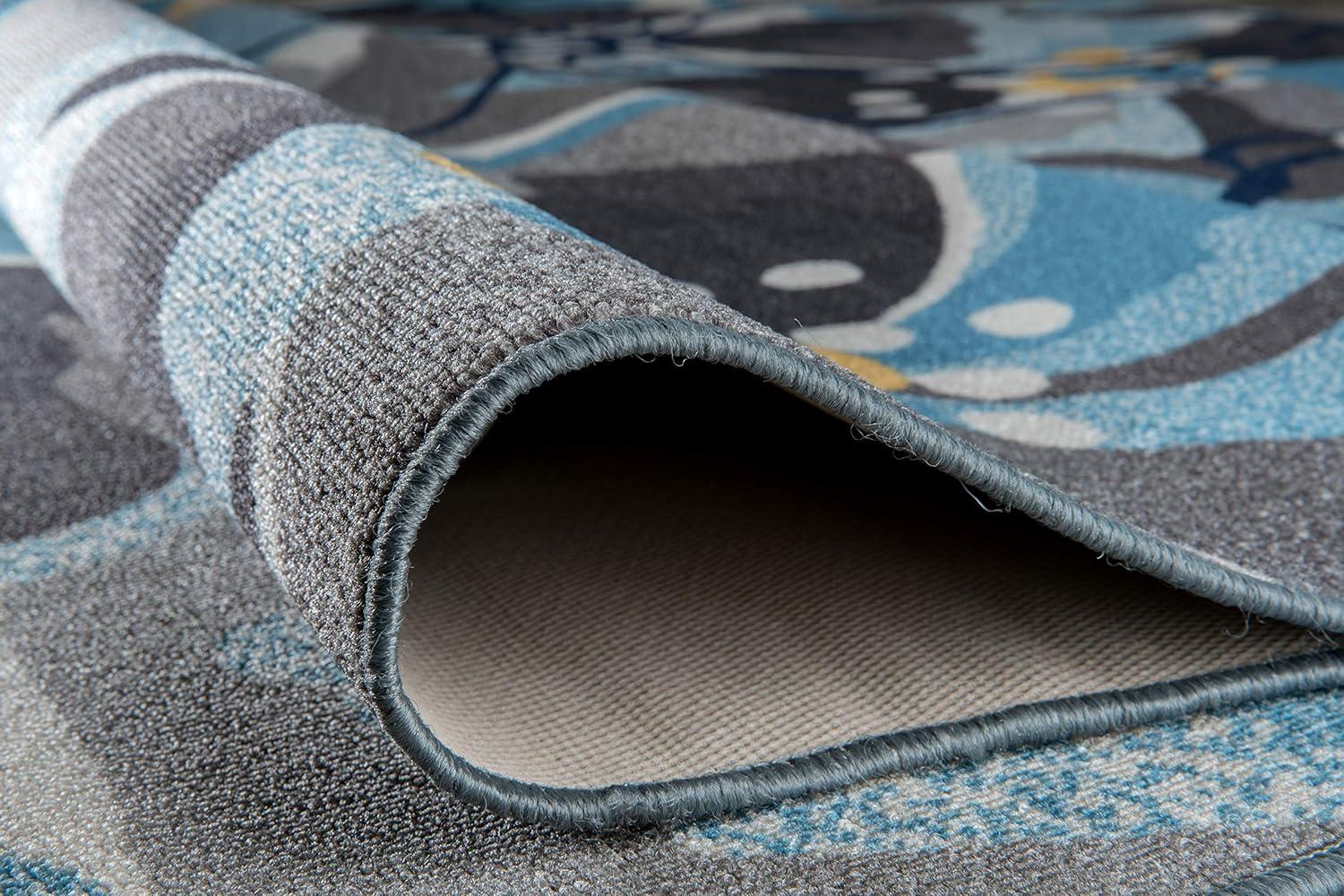 imageRugshop Contemporary GrayBlue Large Floral NonSlip Area Rug 5 x 7 Stylish AccentGrey