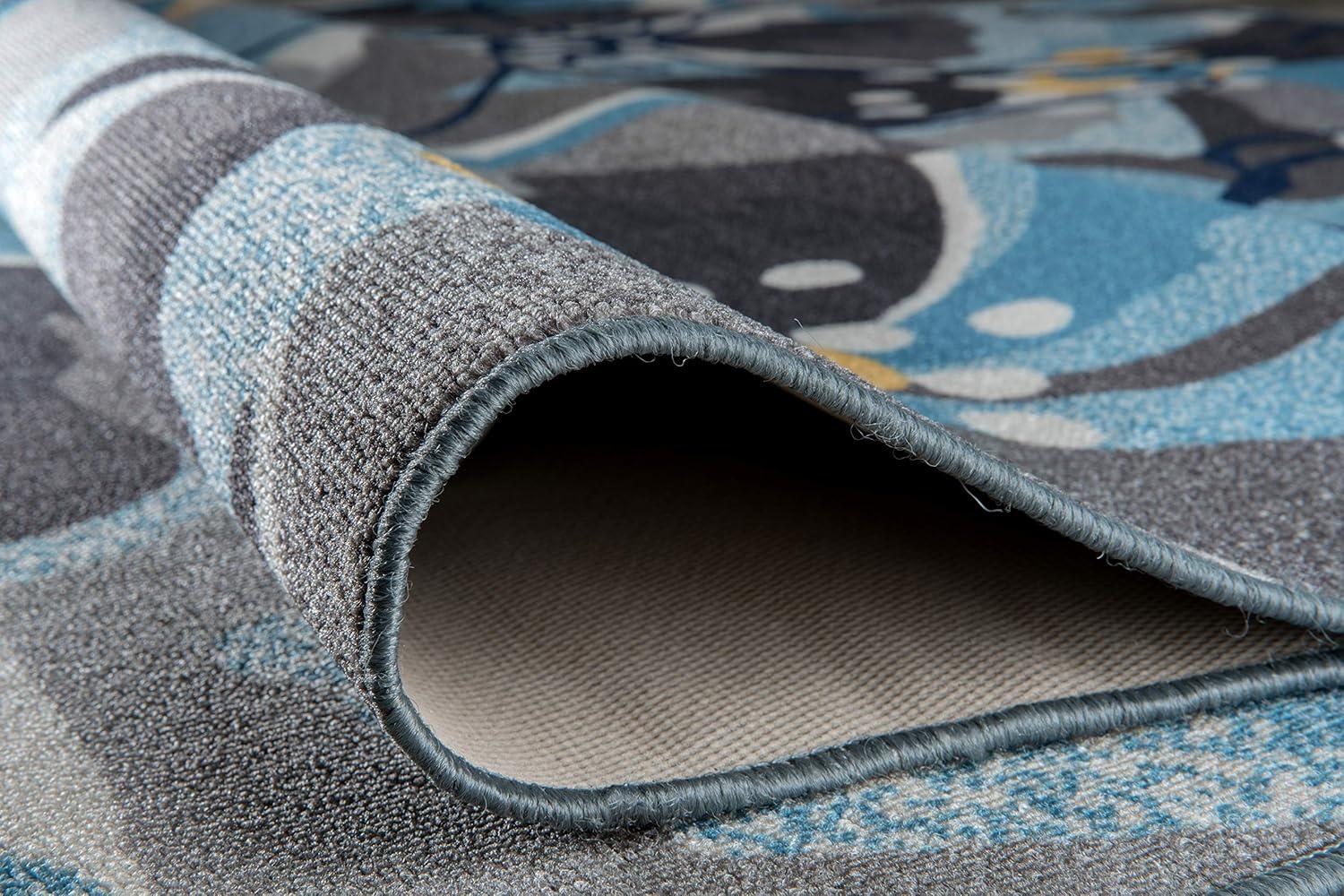 imageRugshop Contemporary GrayBlue Large Floral NonSlip Area Rug 5 x 7 Stylish AccentGrey