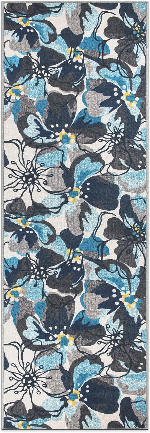 imageRugshop Contemporary GrayBlue Large Floral NonSlip Area Rug 5 x 7 Stylish AccentGrey