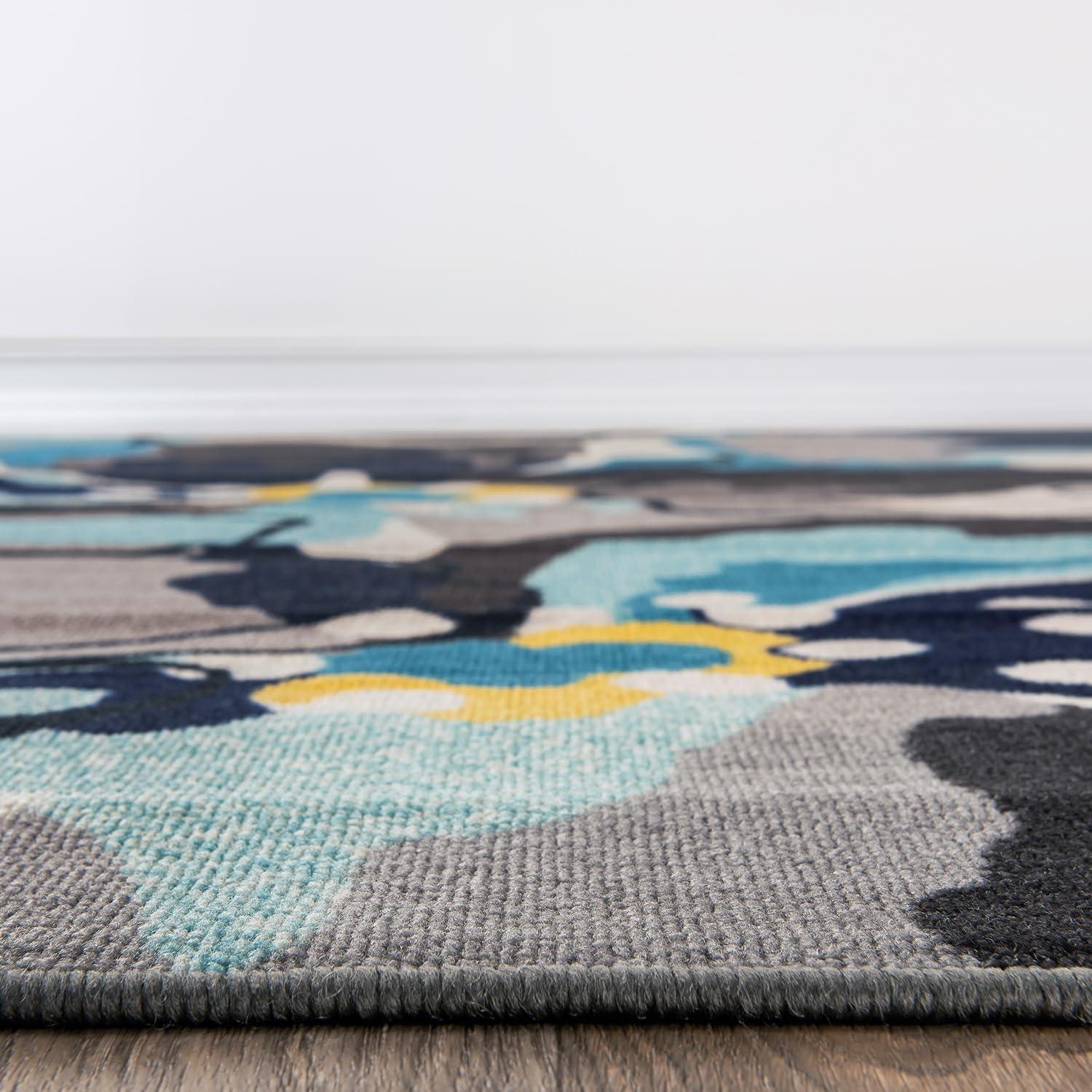 imageRugshop Contemporary GrayBlue Large Floral NonSlip Area Rug 5 x 7 Stylish AccentGrey