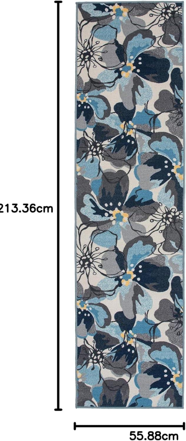 imageRugshop Contemporary GrayBlue Large Floral NonSlip Area Rug 5 x 7 Stylish AccentGrey
