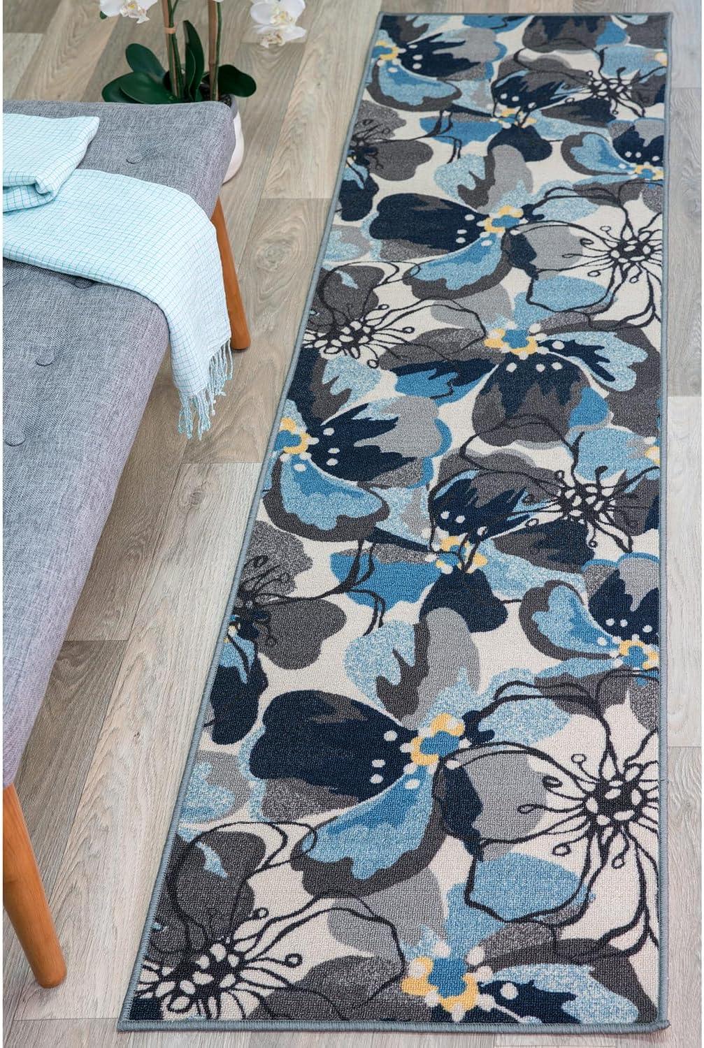 imageRugshop Contemporary GrayBlue Large Floral NonSlip Area Rug 5 x 7 Stylish AccentGrey