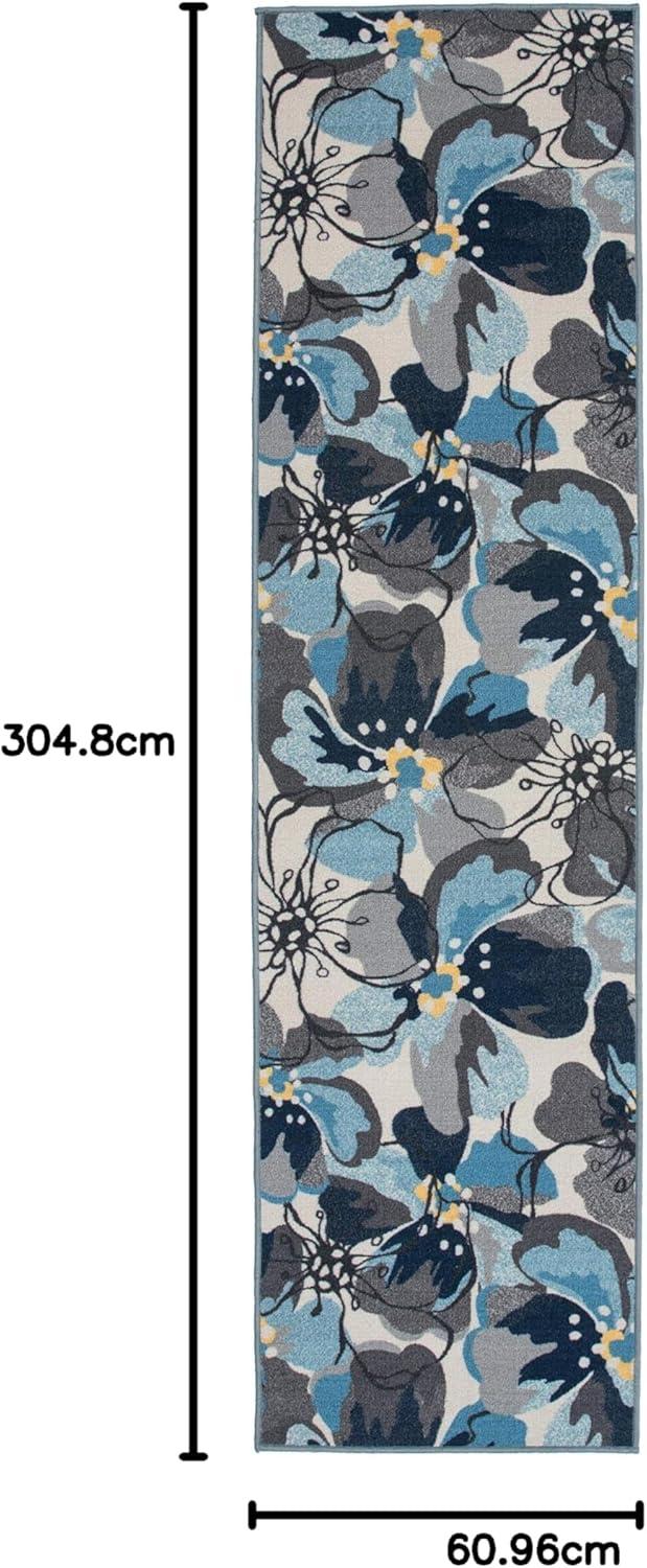 imageRugshop Contemporary GrayBlue Large Floral NonSlip Area Rug 5 x 7 Stylish AccentGrey