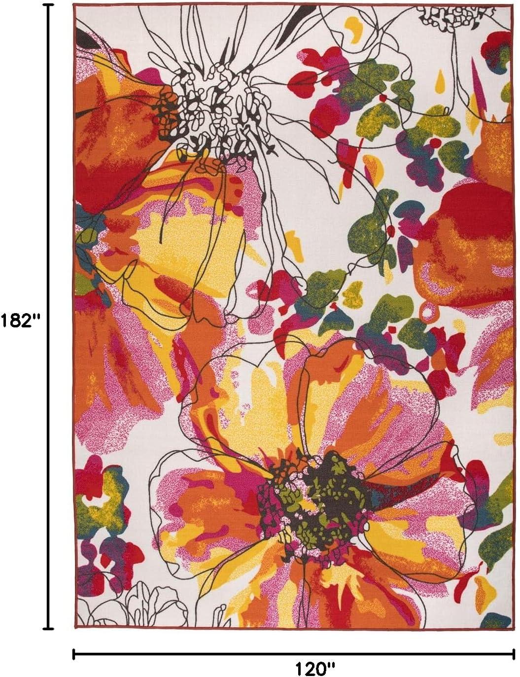 imageRugshop Contemporary GrayBlue Large Floral NonSlip Area Rug 5 x 7 Stylish AccentMulti Color