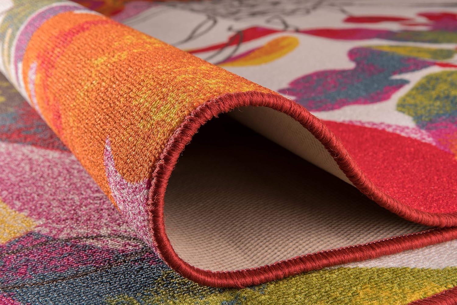 imageRugshop Contemporary GrayBlue Large Floral NonSlip Area Rug 5 x 7 Stylish AccentMulti Color