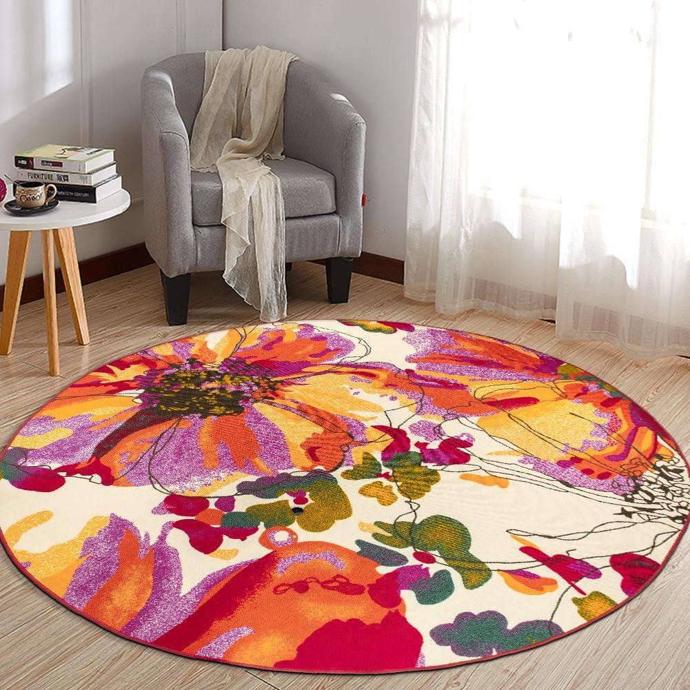 imageRugshop Contemporary GrayBlue Large Floral NonSlip Area Rug 5 x 7 Stylish AccentMulti Color