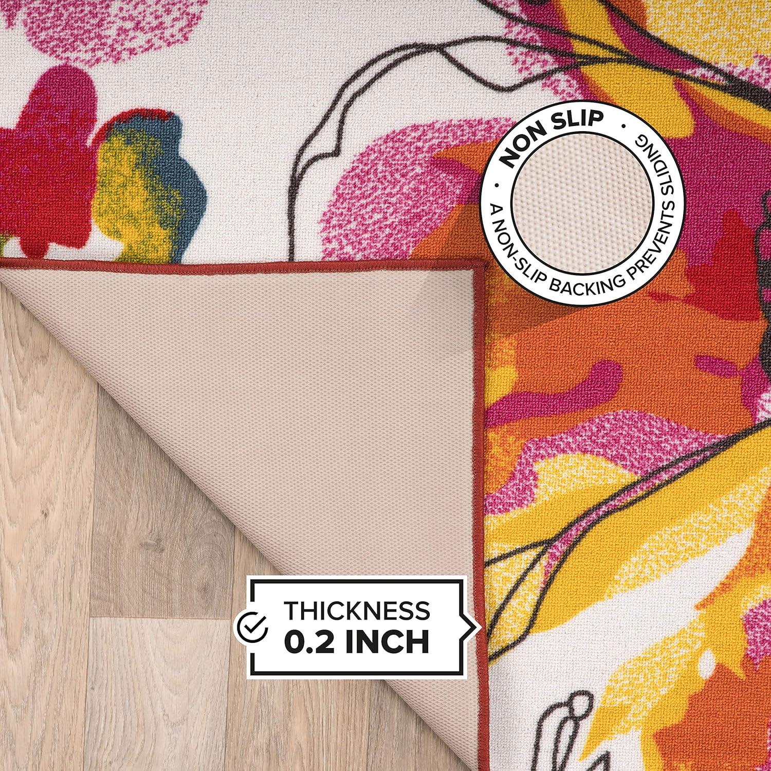 imageRugshop Contemporary GrayBlue Large Floral NonSlip Area Rug 5 x 7 Stylish AccentMulti Color