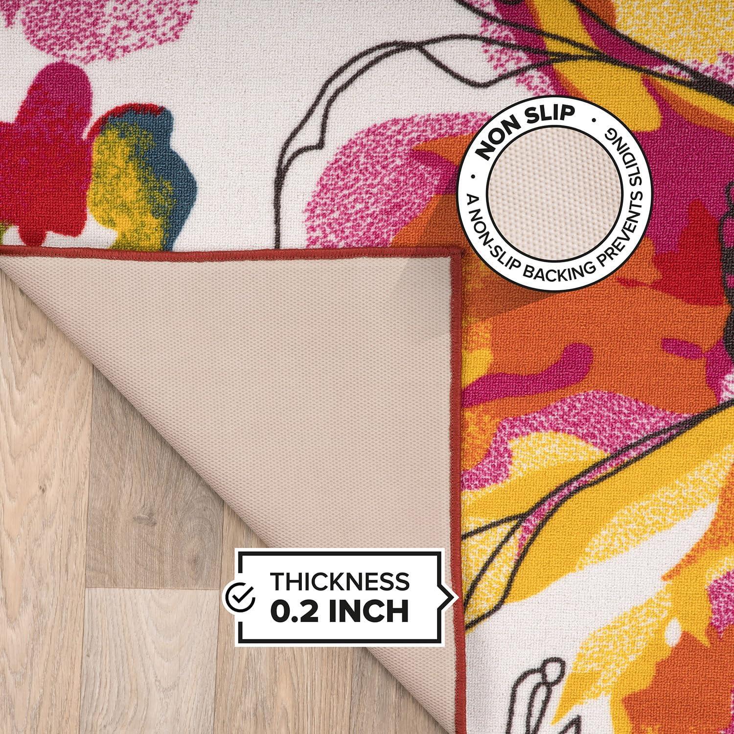 imageRugshop Contemporary GrayBlue Large Floral NonSlip Area Rug 5 x 7 Stylish AccentMulti Color