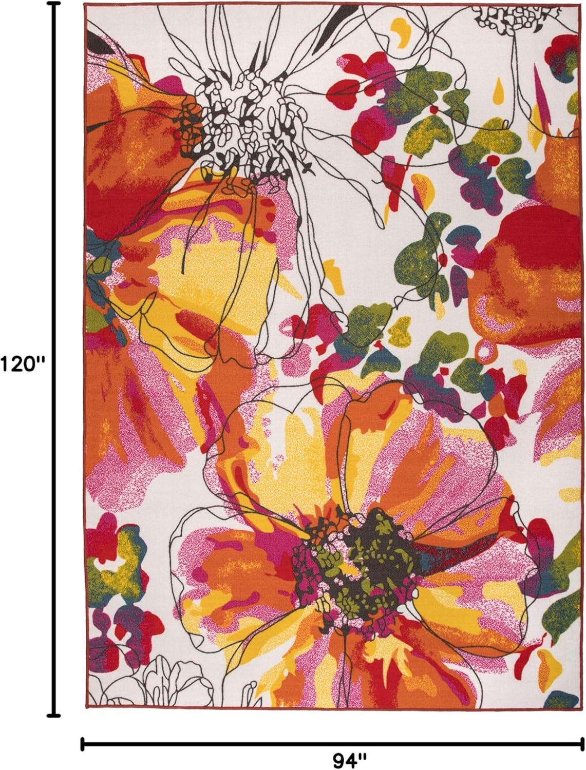 imageRugshop Contemporary GrayBlue Large Floral NonSlip Area Rug 5 x 7 Stylish AccentMulti Color