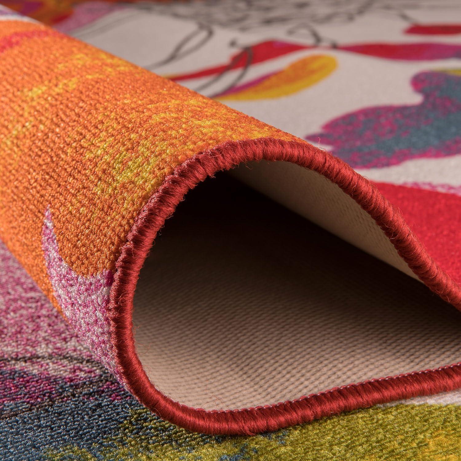 imageRugshop Contemporary GrayBlue Large Floral NonSlip Area Rug 5 x 7 Stylish AccentMulti Color