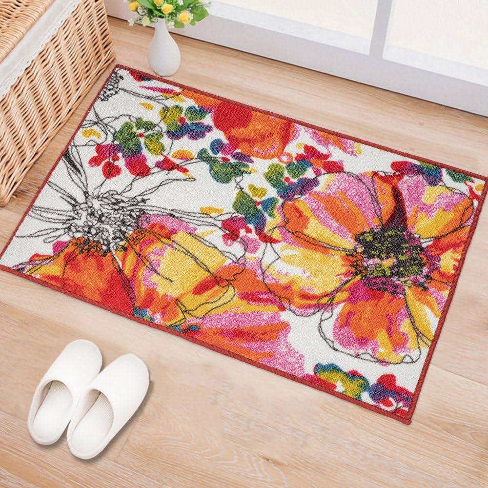 imageRugshop Contemporary GrayBlue Large Floral NonSlip Area Rug 5 x 7 Stylish AccentMulti Color