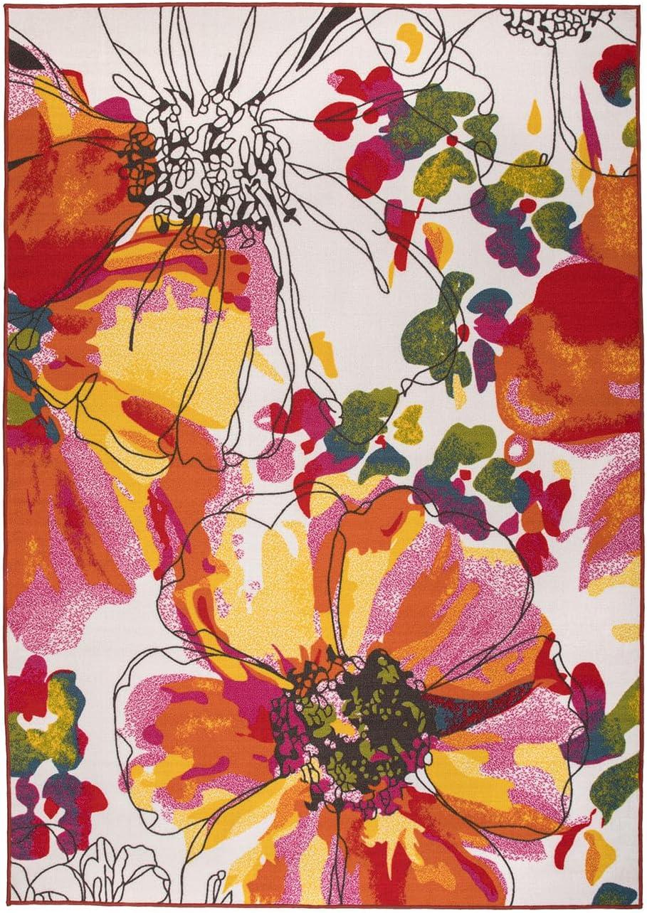 imageRugshop Contemporary GrayBlue Large Floral NonSlip Area Rug 5 x 7 Stylish AccentMulti Color