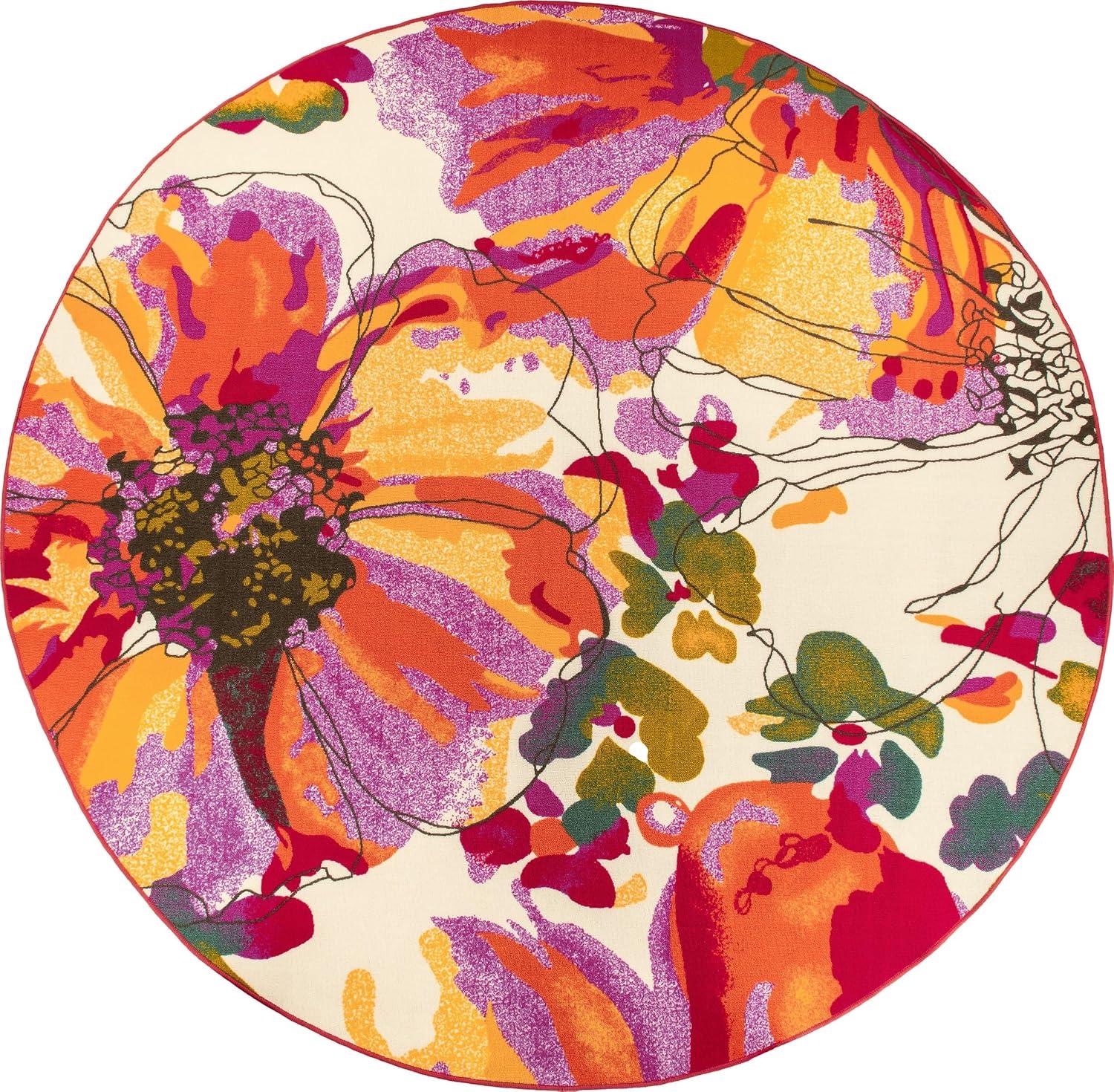 imageRugshop Contemporary GrayBlue Large Floral NonSlip Area Rug 5 x 7 Stylish AccentMulti Color