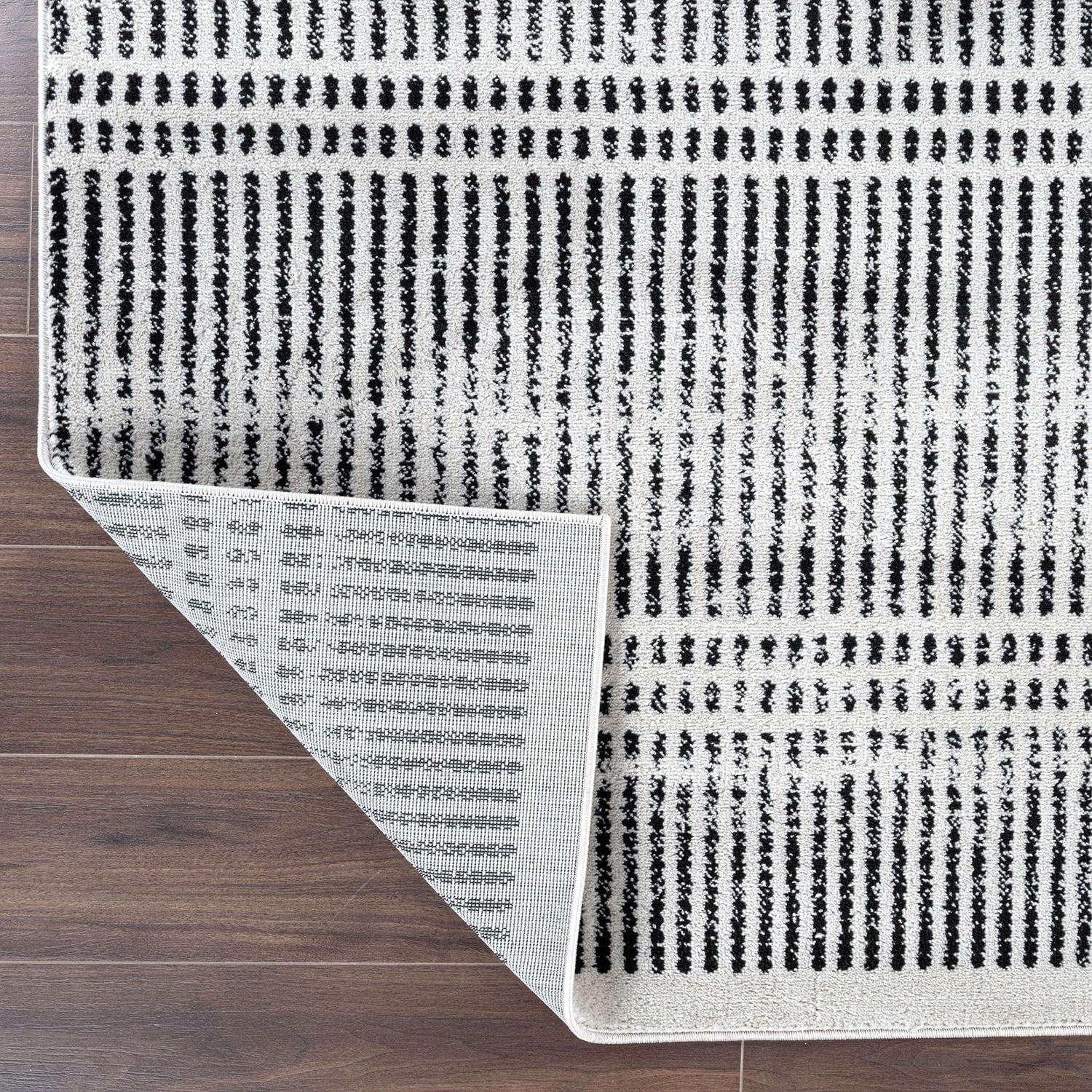 imageRugshop Contemporary Stripe Lines High Traffic Living RoomBedroomKitchen Home Office Area Rug 5 x 7 CreamCream