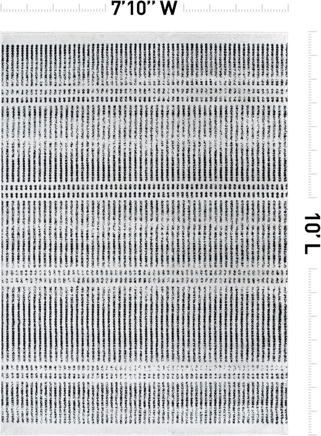 imageRugshop Contemporary Stripe Lines High Traffic Living RoomBedroomKitchen Home Office Area Rug 5 x 7 CreamCream