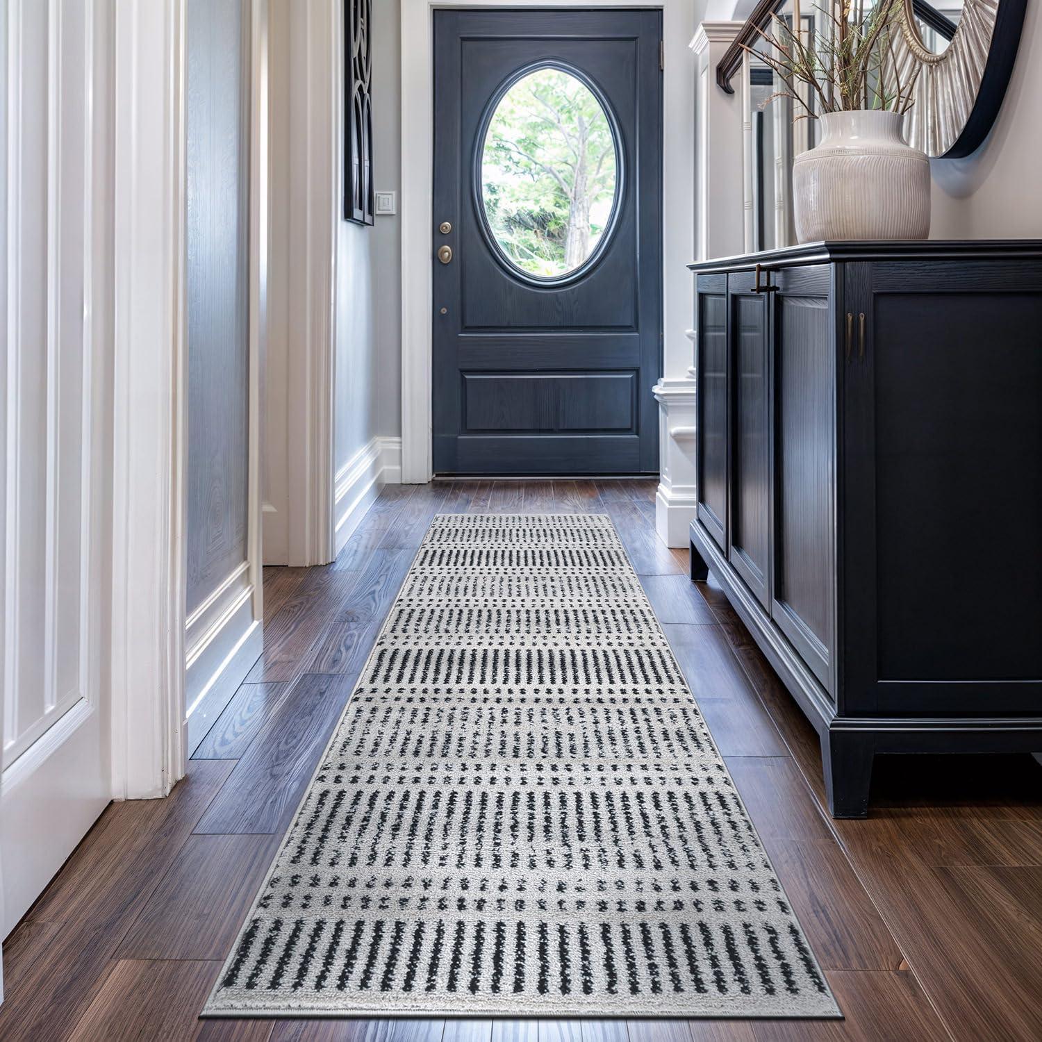 imageRugshop Contemporary Stripe Lines High Traffic Living RoomBedroomKitchen Home Office Area Rug 5 x 7 CreamCream