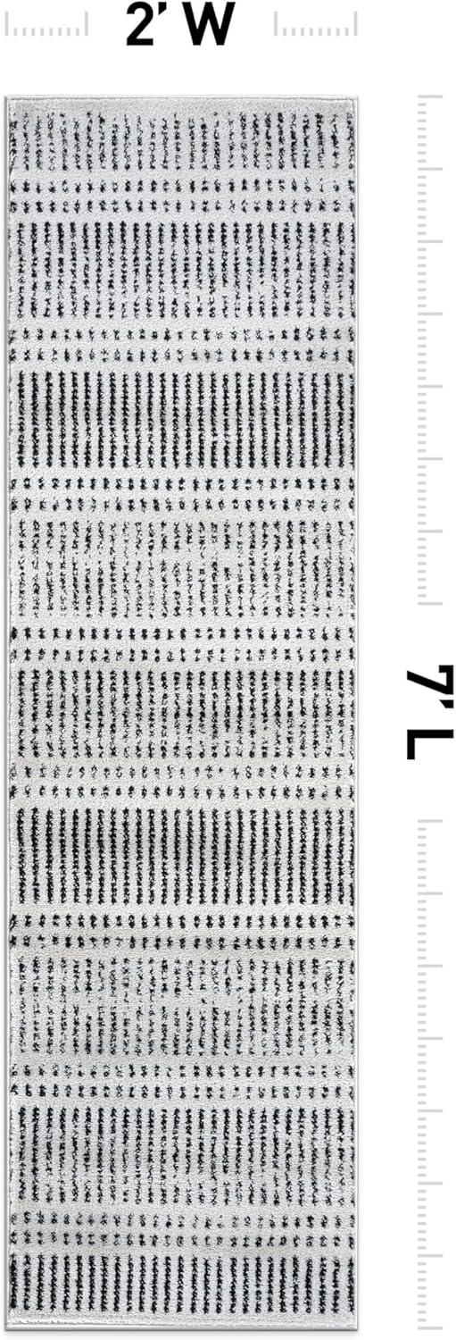 imageRugshop Contemporary Stripe Lines High Traffic Living RoomBedroomKitchen Home Office Area Rug 5 x 7 CreamCream