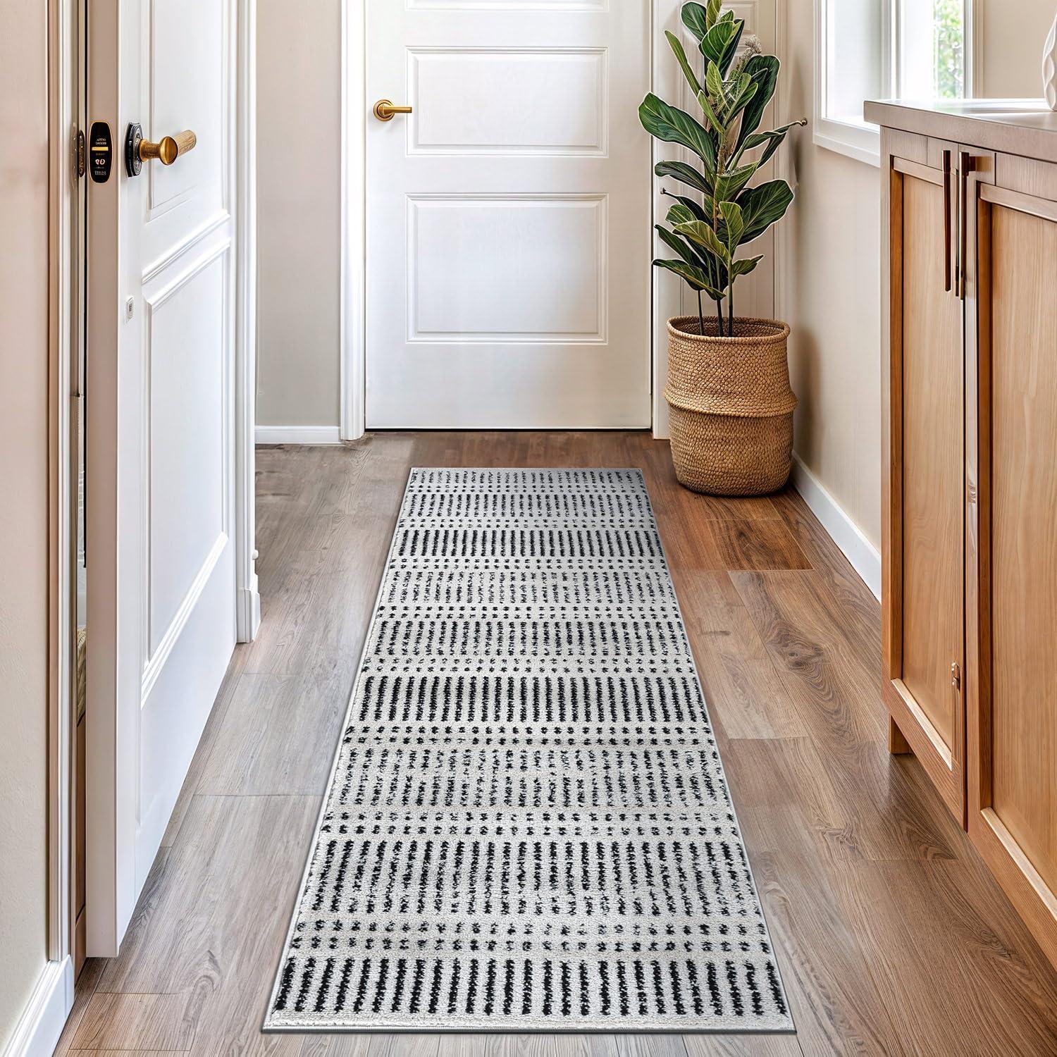 imageRugshop Contemporary Stripe Lines High Traffic Living RoomBedroomKitchen Home Office Area Rug 5 x 7 CreamCream