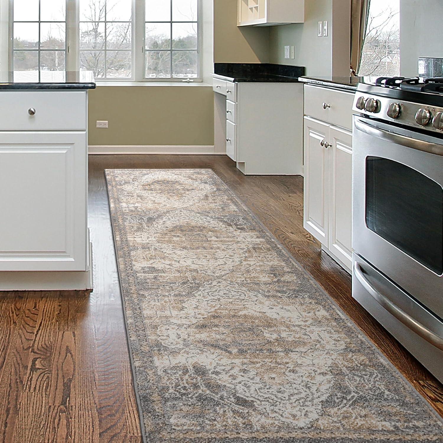 imageRugshop Distressed Traditional IndoorOutdoor Area Rug 5 x 7 BeigeBeige