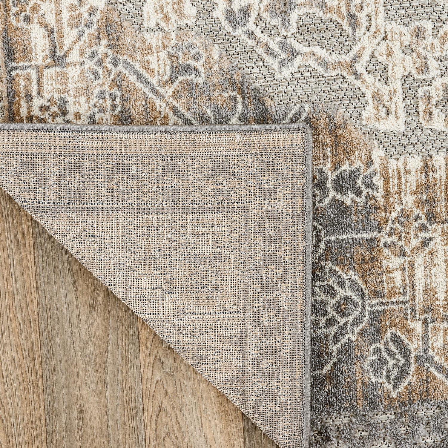 imageRugshop Distressed Traditional IndoorOutdoor Area Rug 5 x 7 BeigeBeige