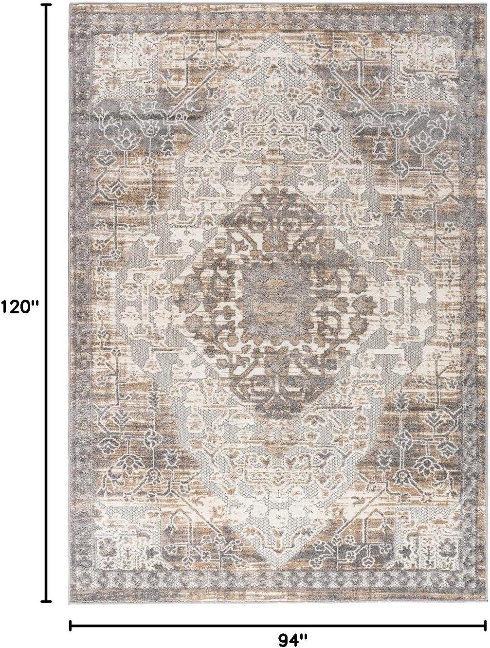 imageRugshop Distressed Traditional IndoorOutdoor Area Rug 5 x 7 BeigeBeige