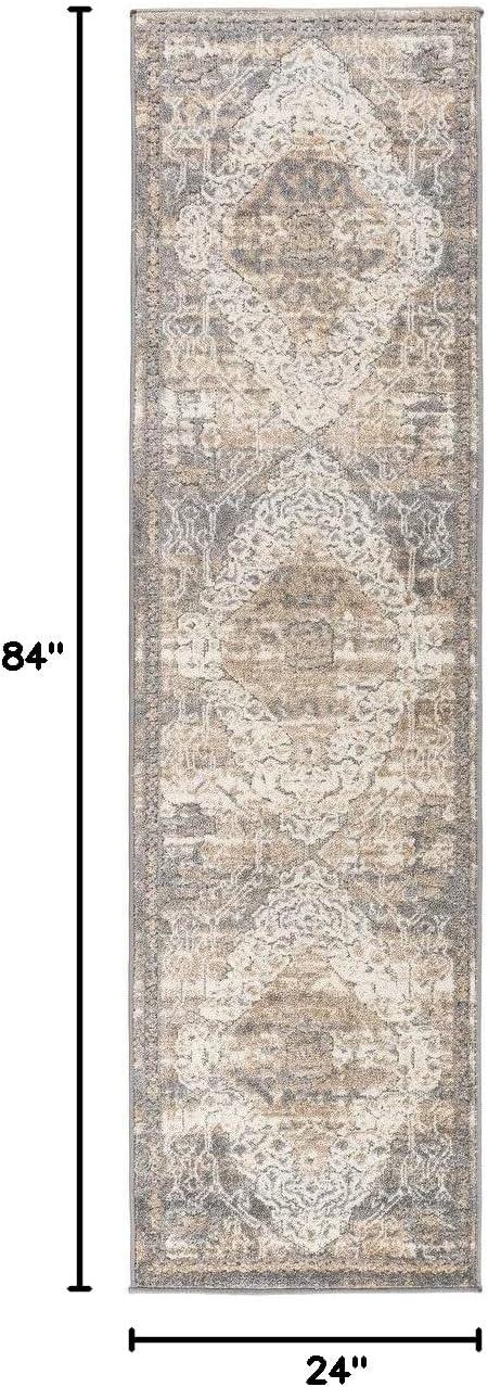 imageRugshop Distressed Traditional IndoorOutdoor Area Rug 5 x 7 BeigeBeige