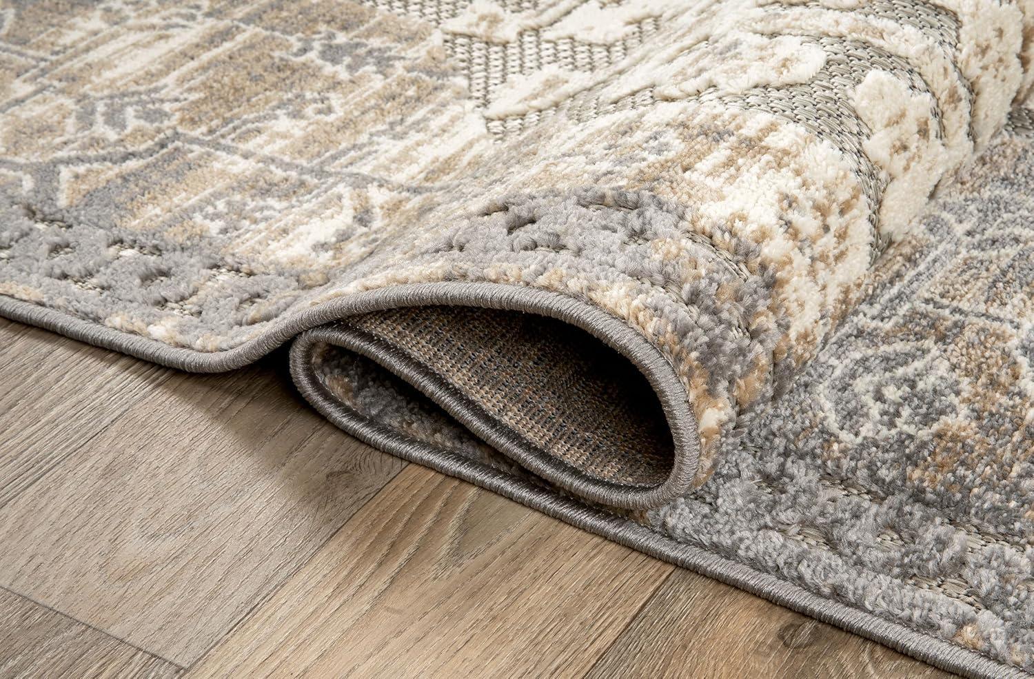 imageRugshop Distressed Traditional IndoorOutdoor Area Rug 5 x 7 BeigeBeige