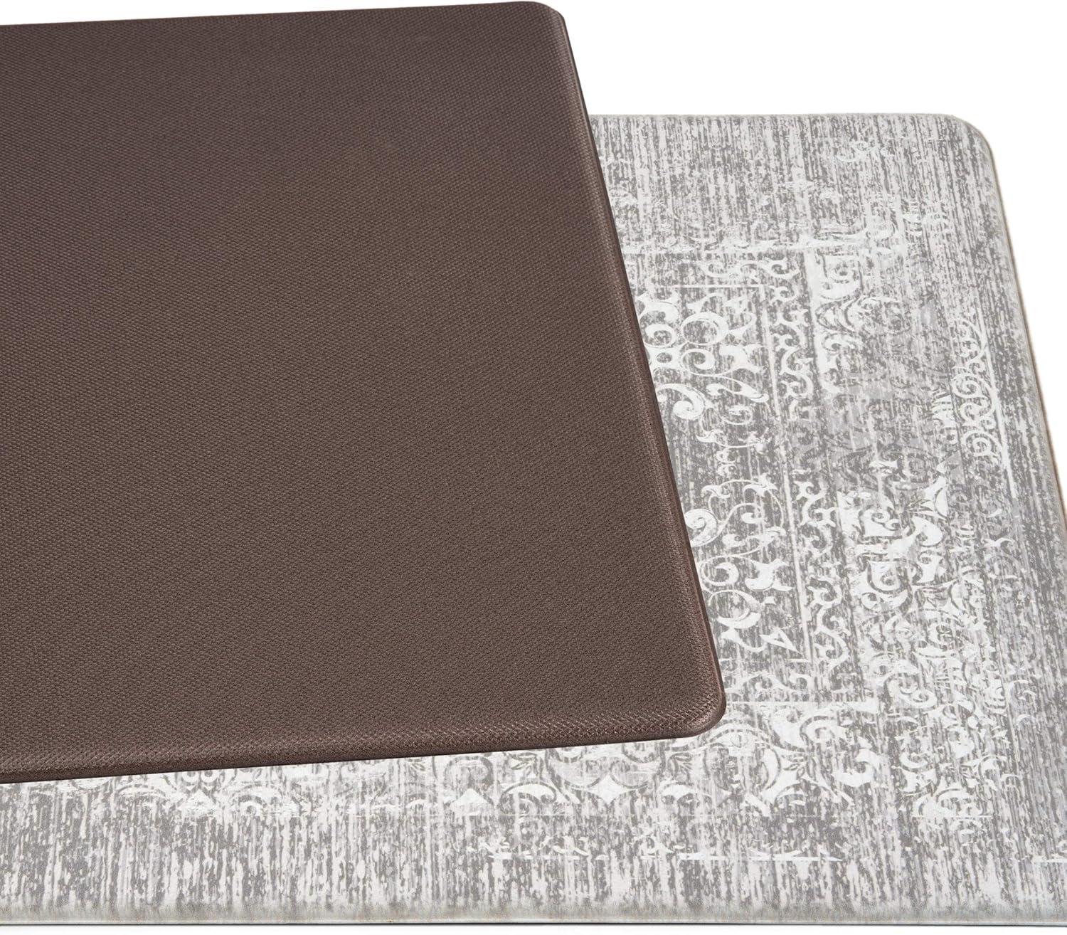 imageRugshop Distressed Traditional Vintage Design Anti Fatigue Standing Mat 18quot x 47quot GrayGrey