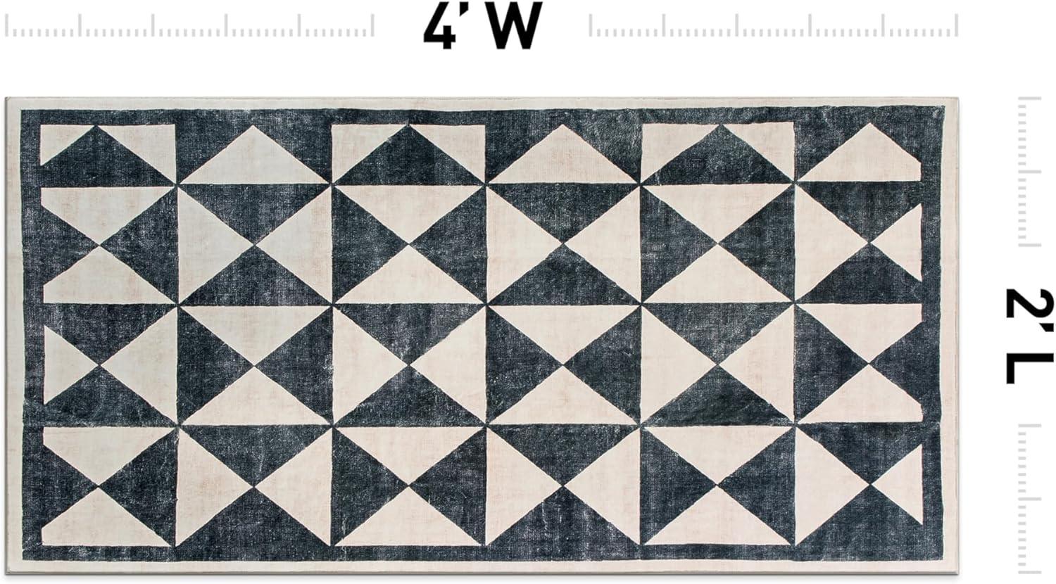 imageRugshop Geometric Diamond Washable Non Slip Area Rug 5 x 7 CreamCream