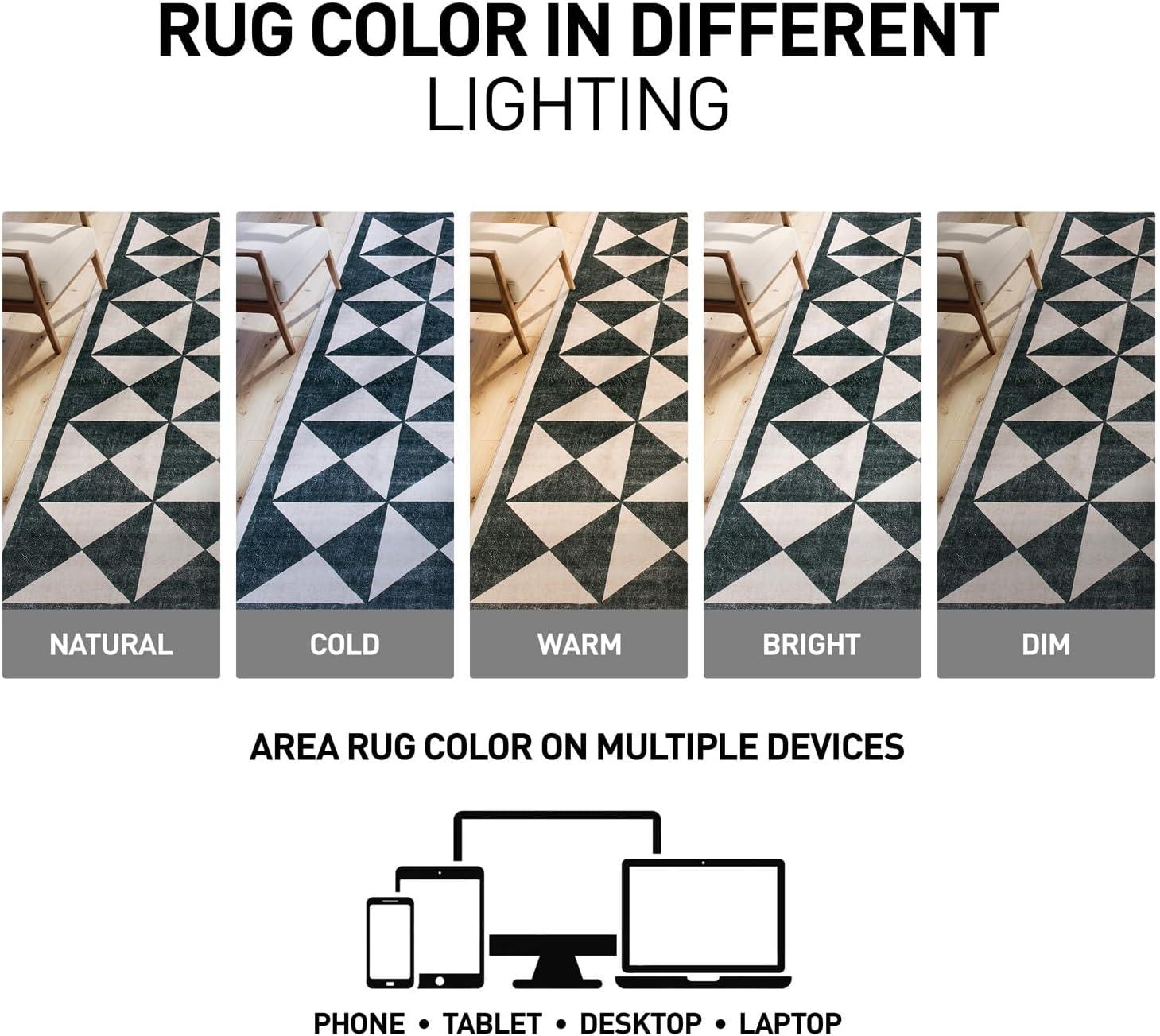 imageRugshop Geometric Diamond Washable Non Slip Area Rug 5 x 7 CreamCream