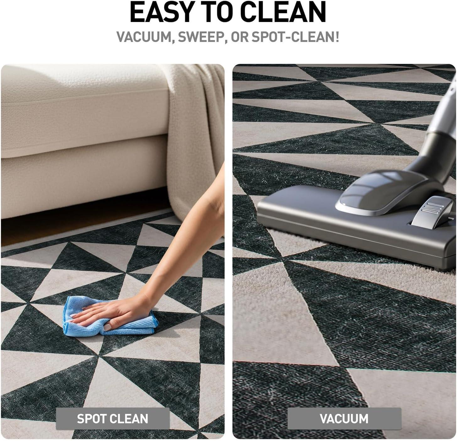 imageRugshop Geometric Diamond Washable Non Slip Area Rug 5 x 7 CreamCream