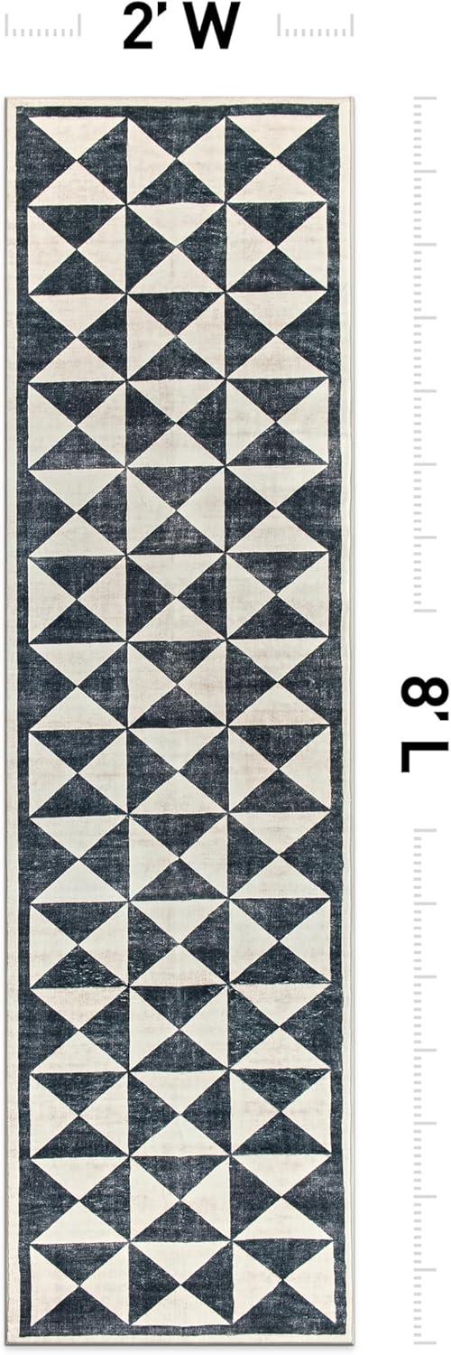 imageRugshop Geometric Diamond Washable Non Slip Area Rug 5 x 7 CreamCream
