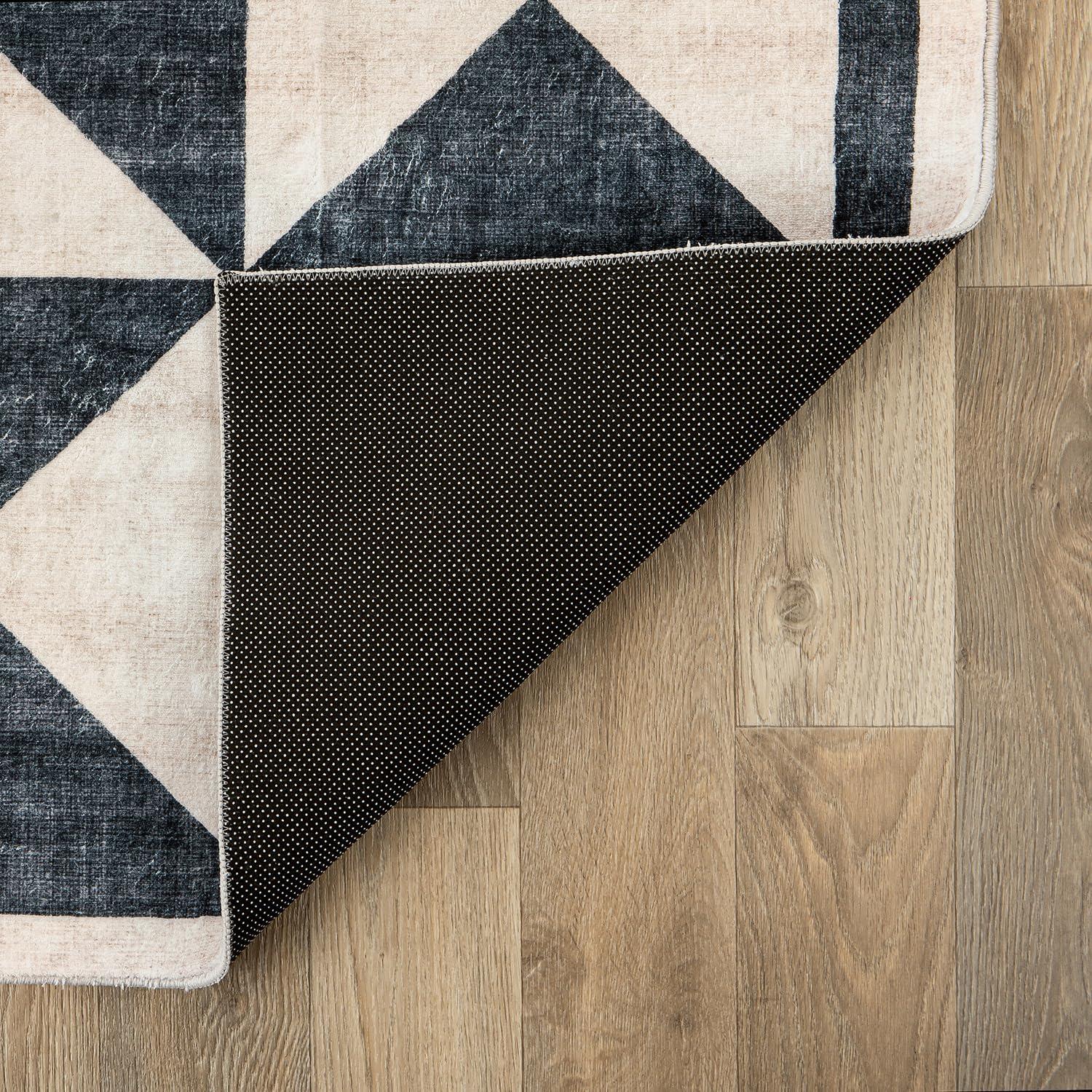 imageRugshop Geometric Diamond Washable Non Slip Area Rug 5 x 7 CreamCream