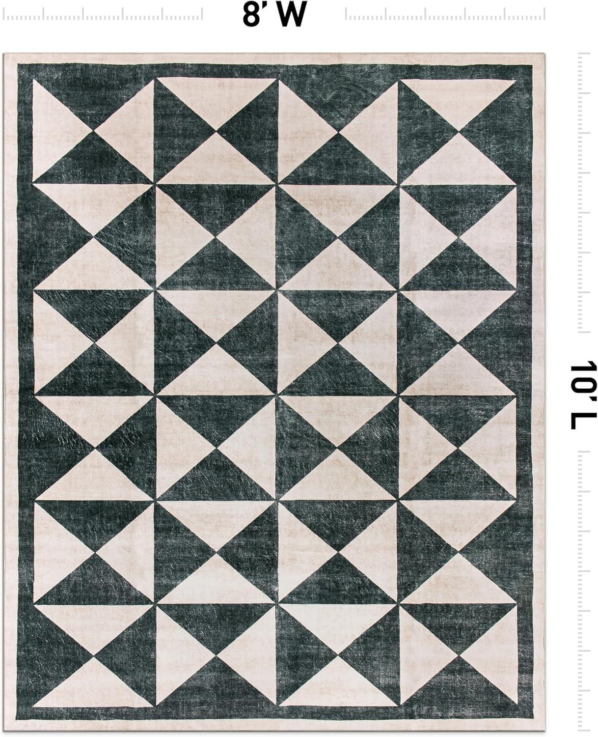 imageRugshop Geometric Diamond Washable Non Slip Area Rug 5 x 7 CreamCream