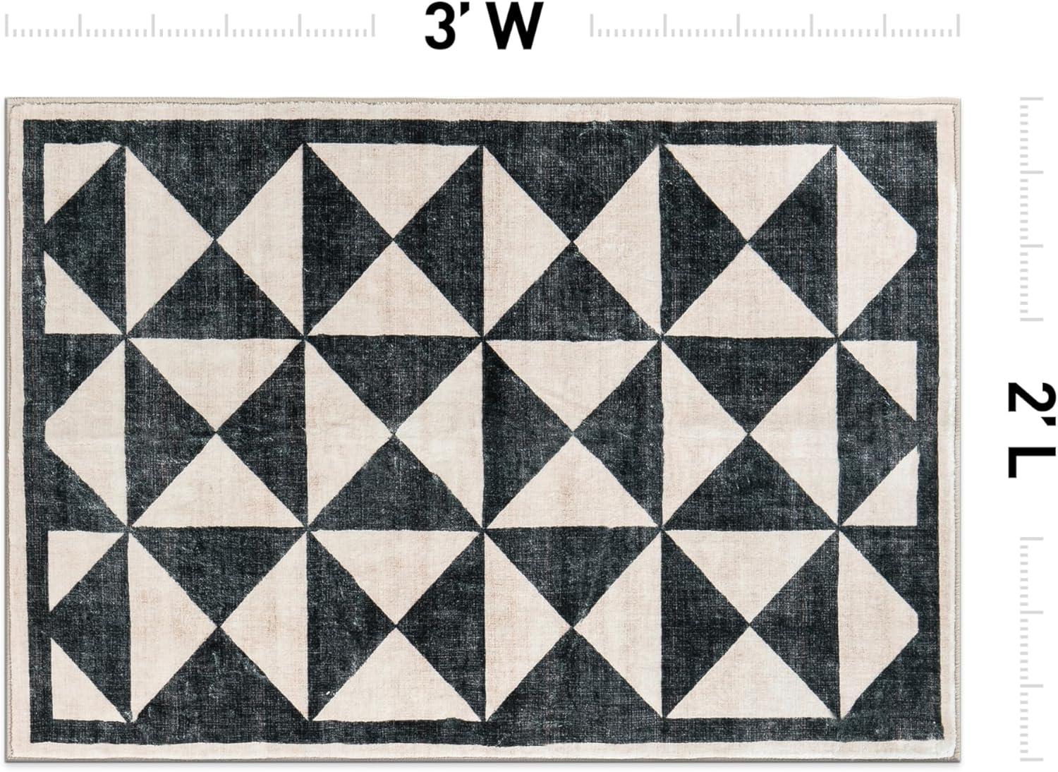 imageRugshop Geometric Diamond Washable Non Slip Area Rug 5 x 7 CreamCream