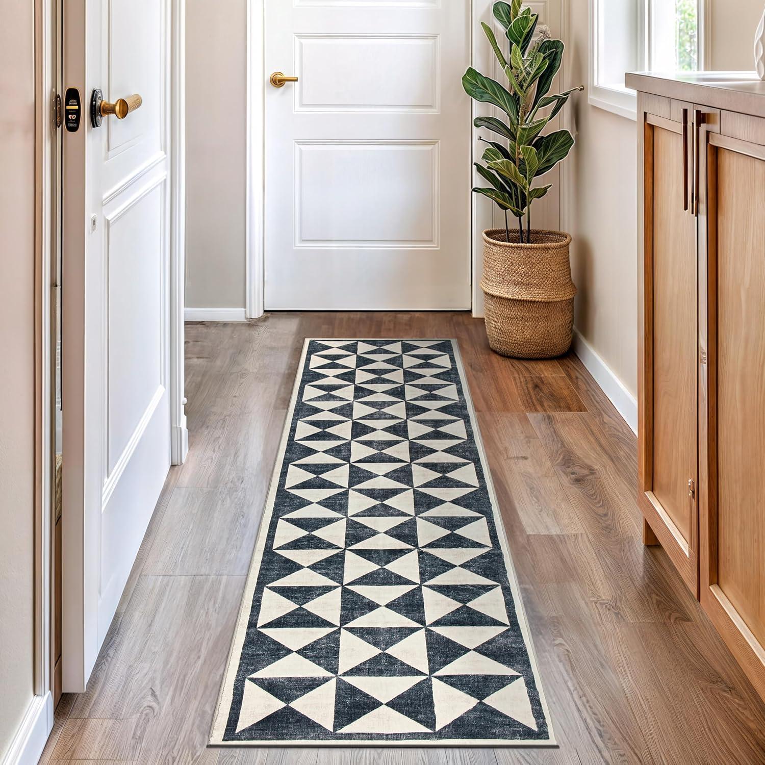 imageRugshop Geometric Diamond Washable Non Slip Area Rug 5 x 7 CreamCream