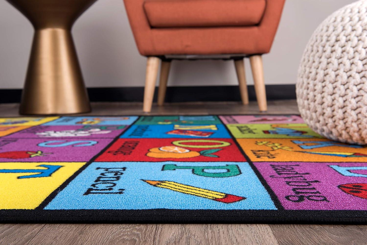 imageRugshop Kids Educational Learning Alphabet Non Skid Non Slip Area Rug 5 x 7 MultiMulti Color