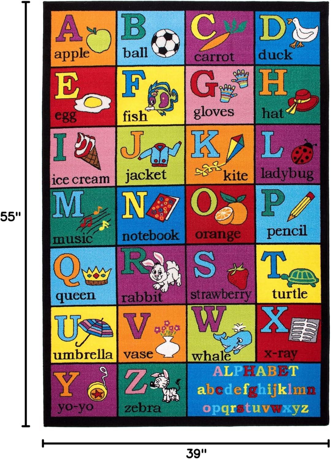 imageRugshop Kids Educational Learning Alphabet Non Skid Non Slip Area Rug 5 x 7 MultiMulti Color
