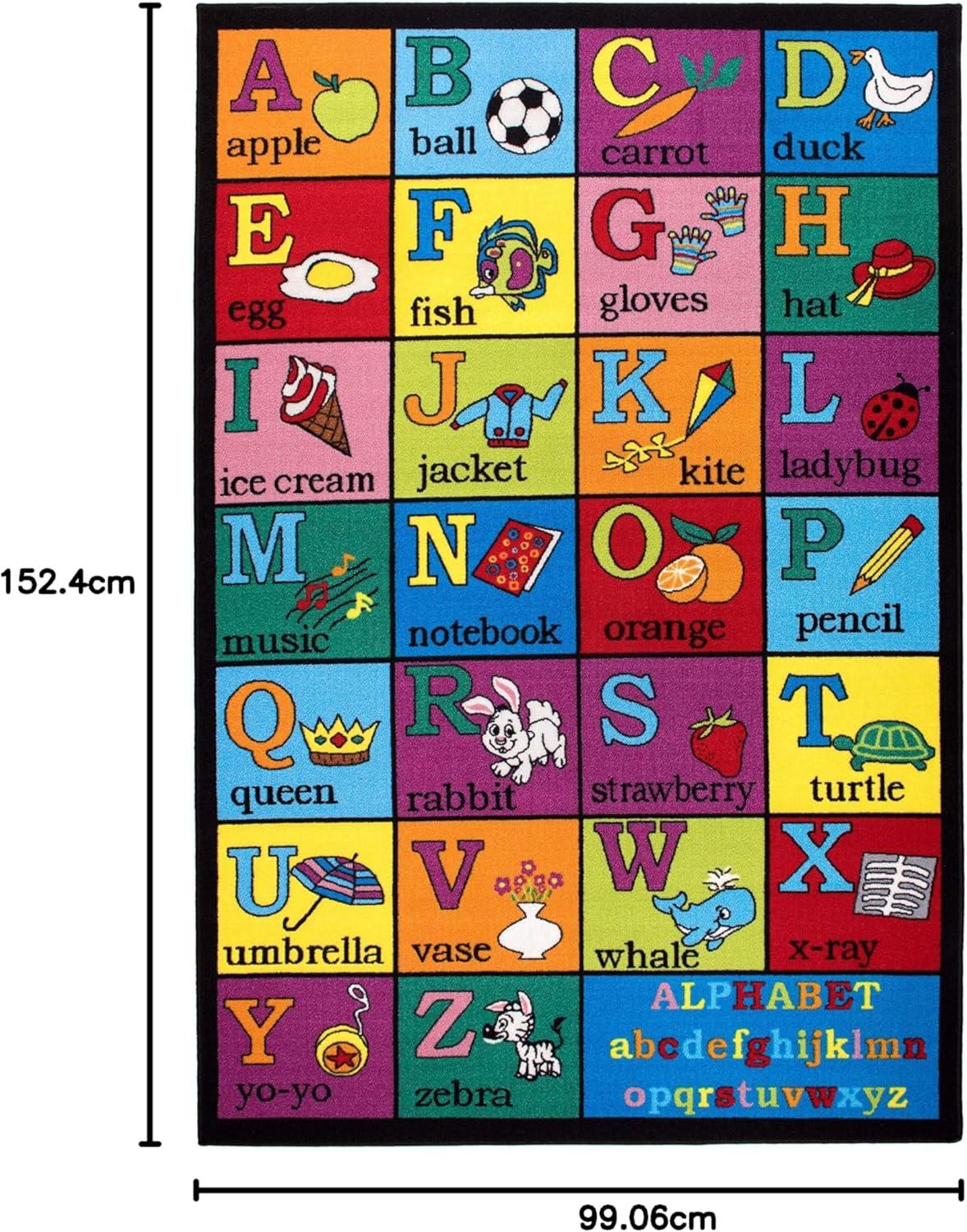 imageRugshop Kids Educational Learning Alphabet Non Skid Non Slip Area Rug 5 x 7 MultiMulti Color