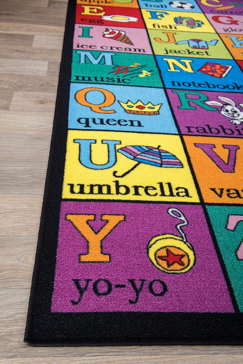 imageRugshop Kids Educational Learning Alphabet Non Skid Non Slip Area Rug 5 x 7 MultiMulti Color