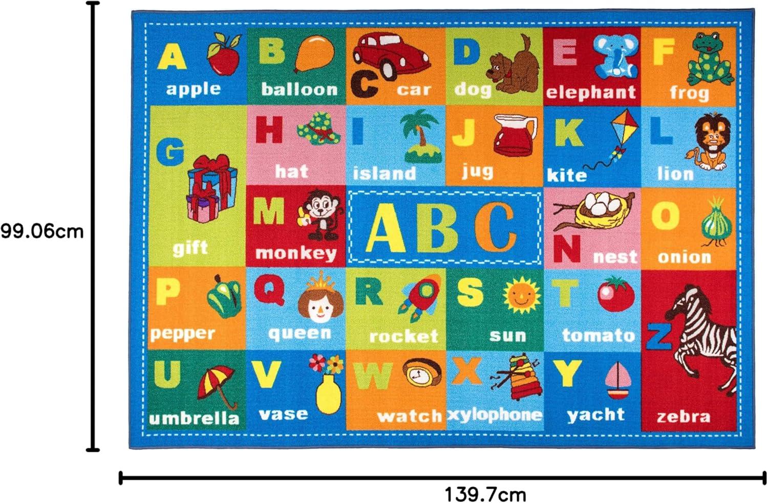 imageRugshop Kids Educational Learning Alphabet Symbols Non Skid Non Slip Area Rug 5 x 7 MultiMulti Color