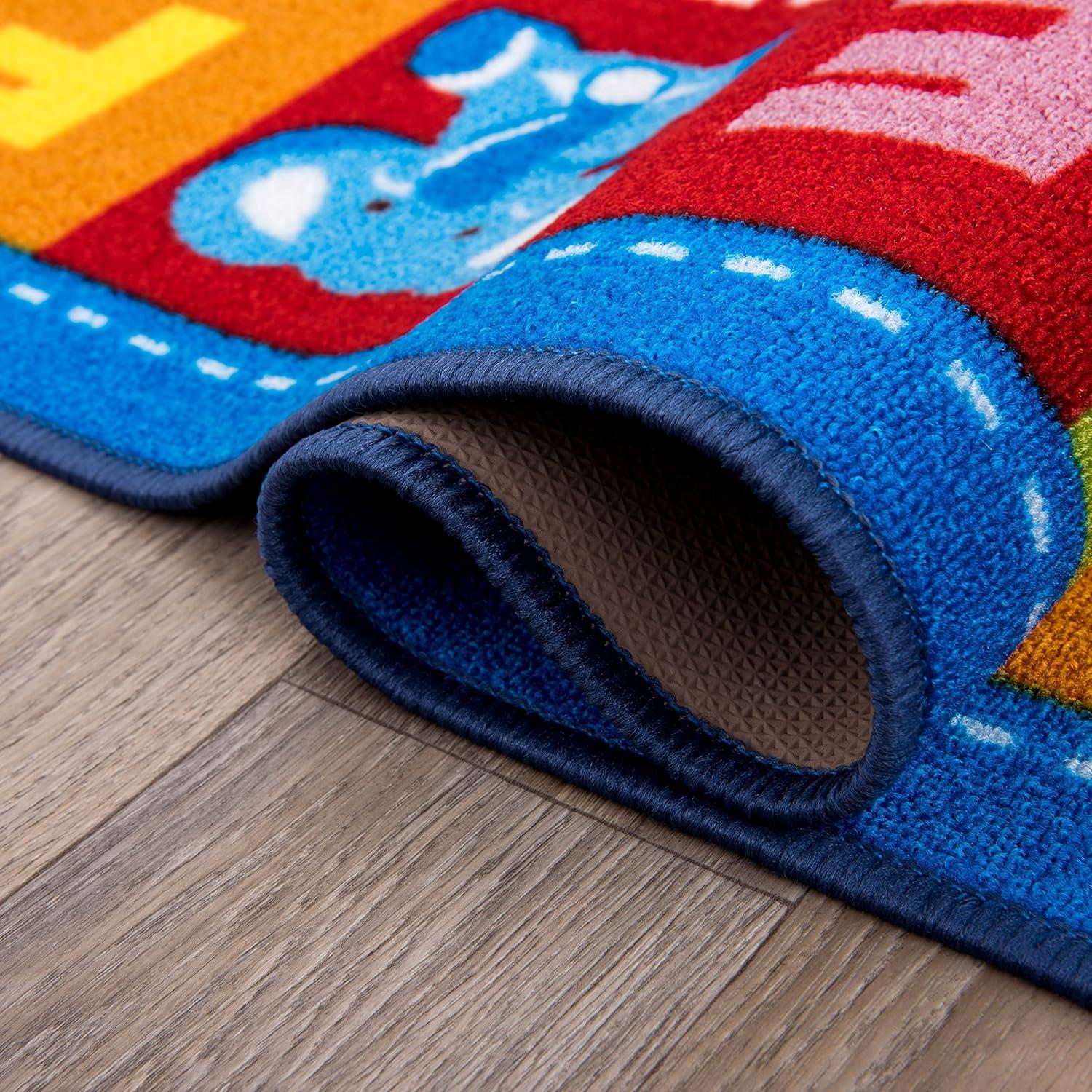 imageRugshop Kids Educational Learning Alphabet Symbols Non Skid Non Slip Area Rug 5 x 7 MultiMulti Color