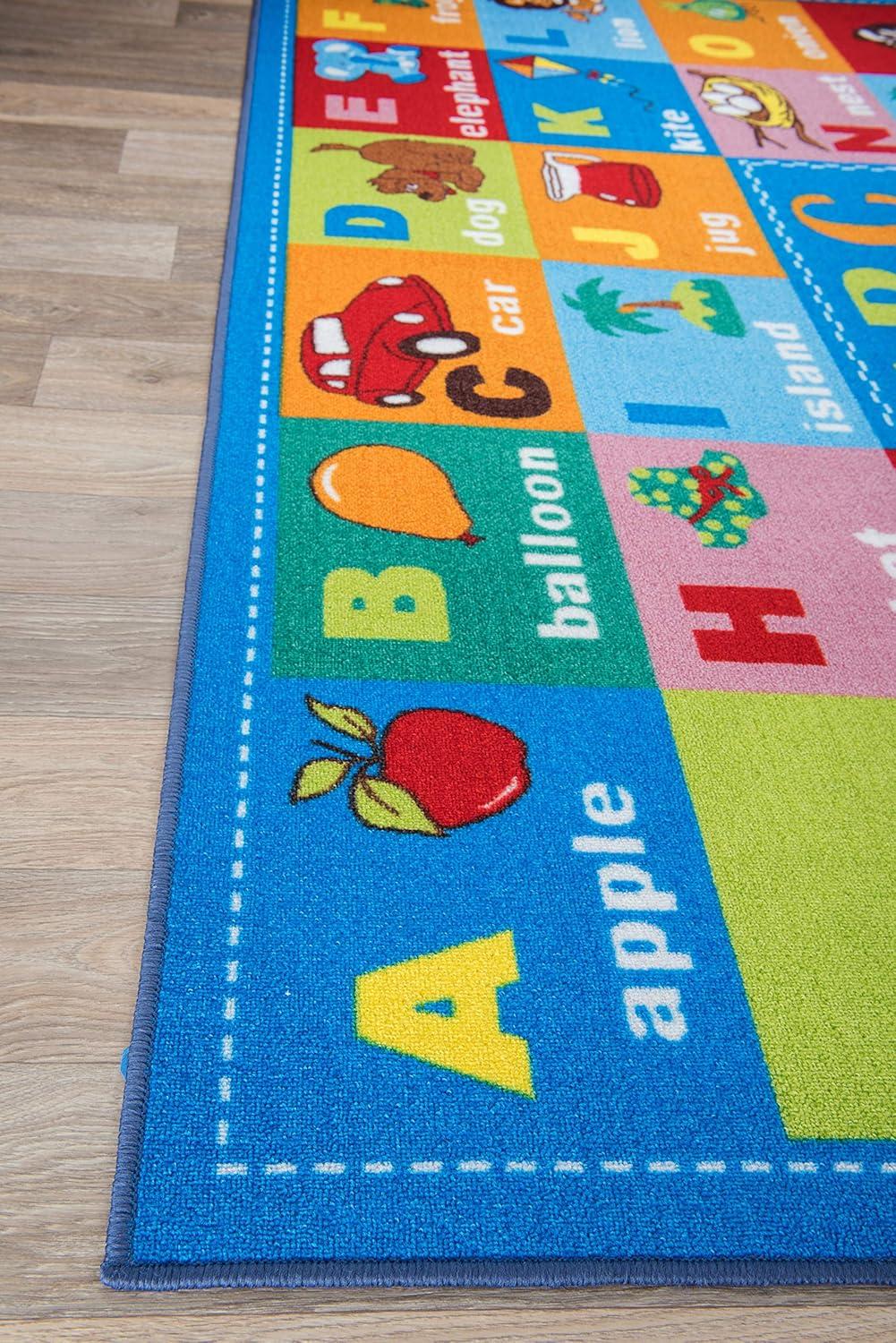 imageRugshop Kids Educational Learning Alphabet Symbols Non Skid Non Slip Area Rug 5 x 7 MultiMulti Color