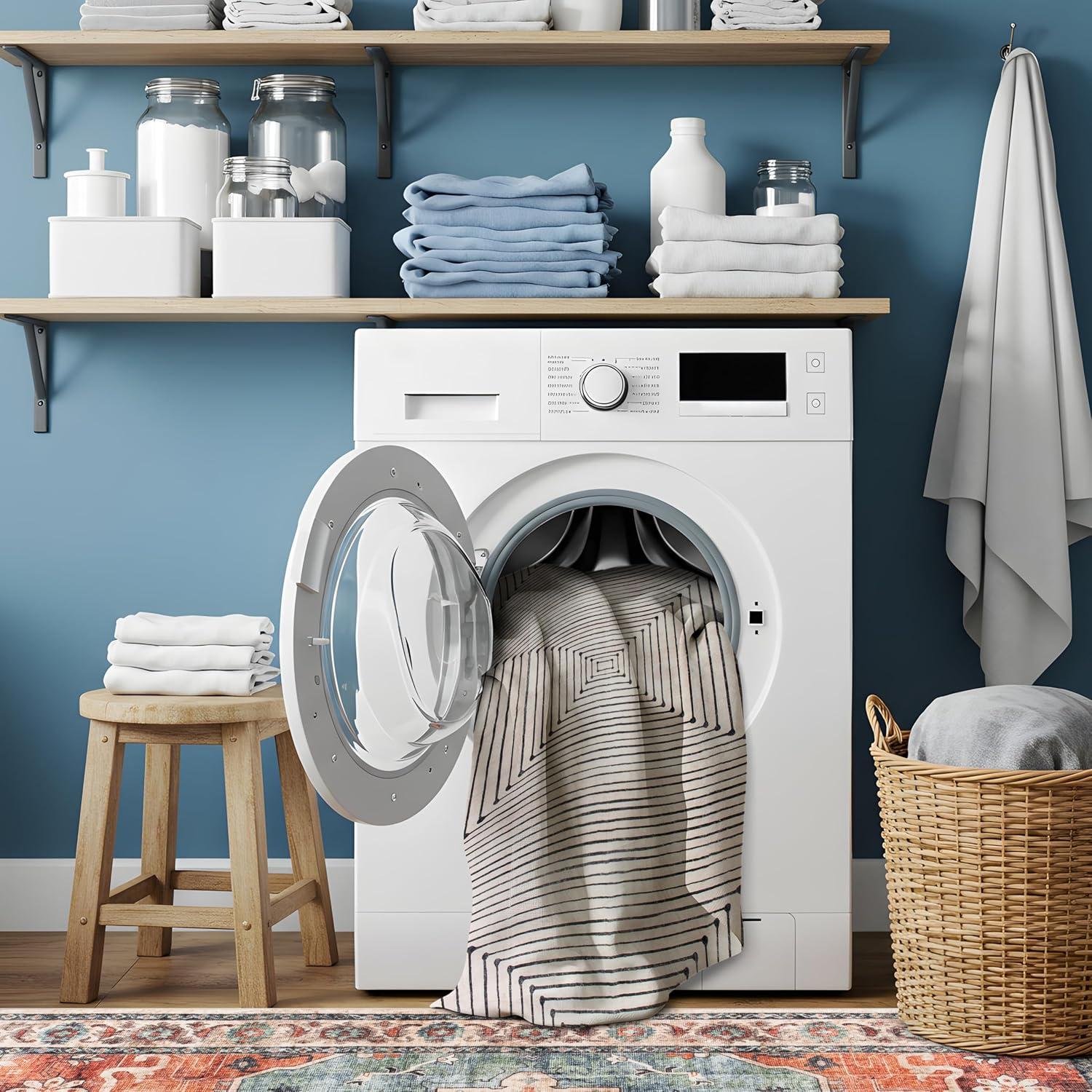 imageRugshop Marbella Bohemian Stripes Washable Non Slip Area Rug 5 x 7 BeigeBeige