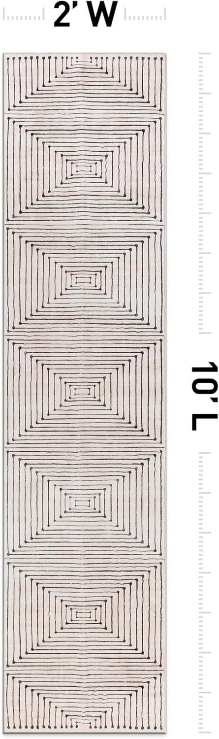 imageRugshop Marbella Bohemian Stripes Washable Non Slip Area Rug 5 x 7 BeigeBeige