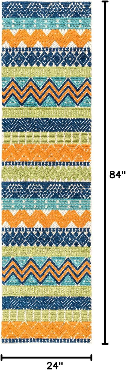 imageRugshop Marbella Contemporary Boho NonShedding Patio Deck Backyard IndoorOutdoor Area Rug 5 x 7 GrayMulti Color