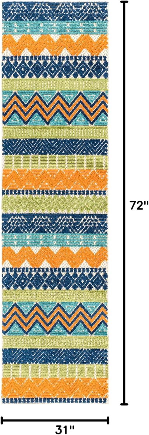 imageRugshop Marbella Contemporary Boho NonShedding Patio Deck Backyard IndoorOutdoor Area Rug 5 x 7 GrayMulti Color