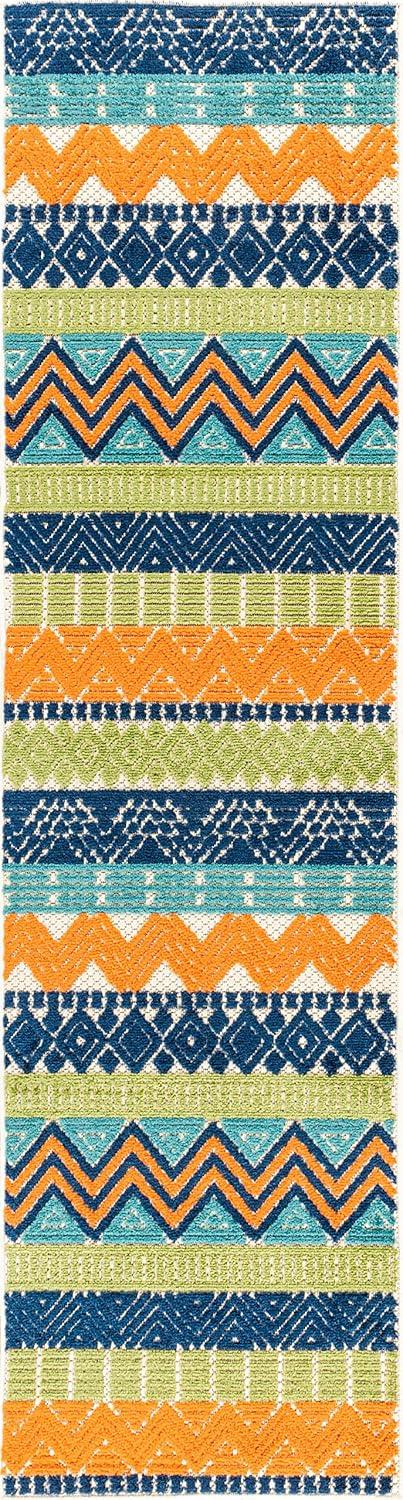 imageRugshop Marbella Contemporary Boho NonShedding Patio Deck Backyard IndoorOutdoor Area Rug 5 x 7 GrayMulti Color